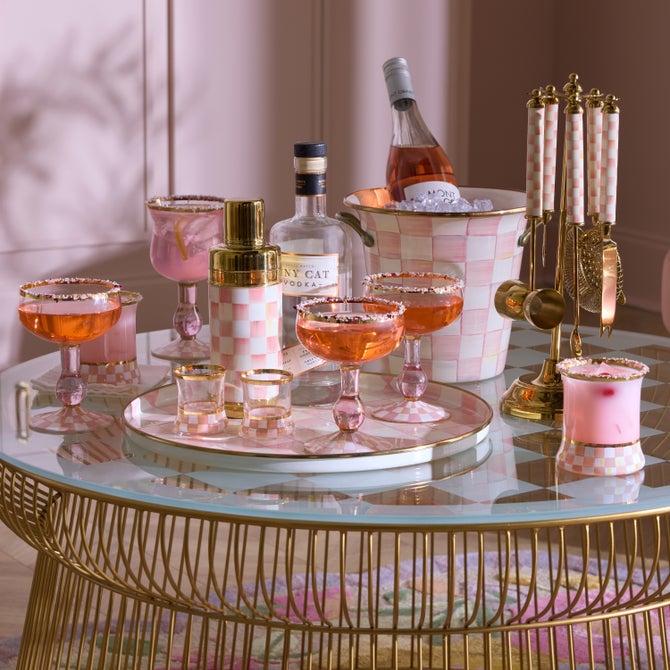 Rosy Check Tumbler Glass, Set of 2 image number 1