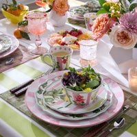 Rosy Check Tumbler Glass, Set of 2