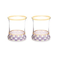 Violet Check Glassware