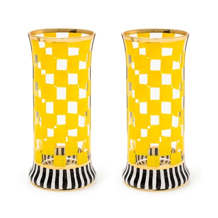 Carnival Yellow Highball Glass, Set of 2