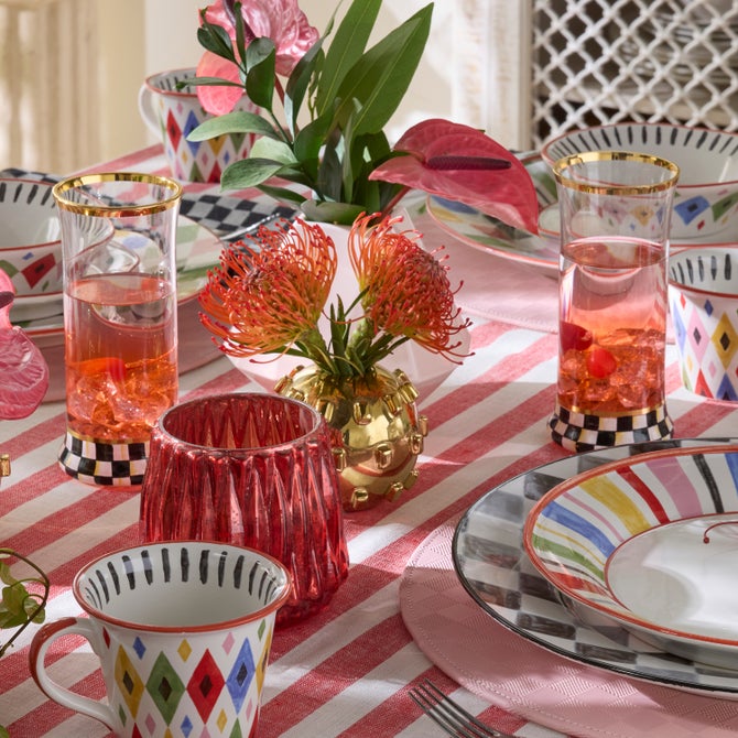 Courtly Check Highball Glass, Set of 2 image number 6