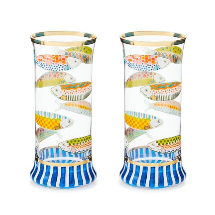 Go Fish Highball Glass, Set of 2