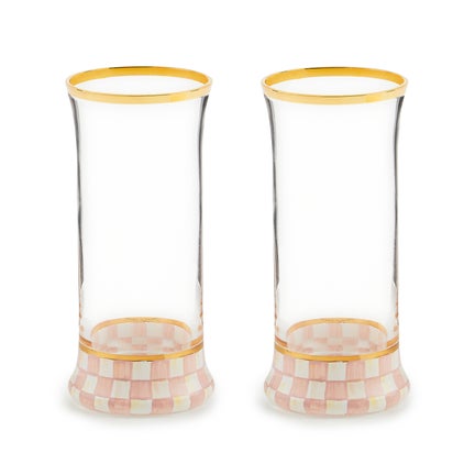 Rosy Check Highball Glass, Set of 2