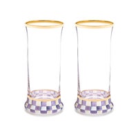 Violet Check Glassware