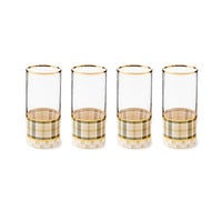 Tartan Mocha Highball Glass, Set of 4