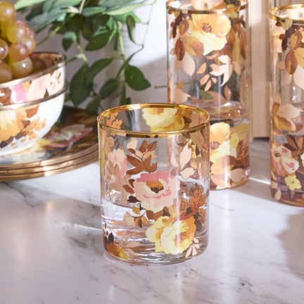 Wild Rose Tumbler Glass, Set of 4