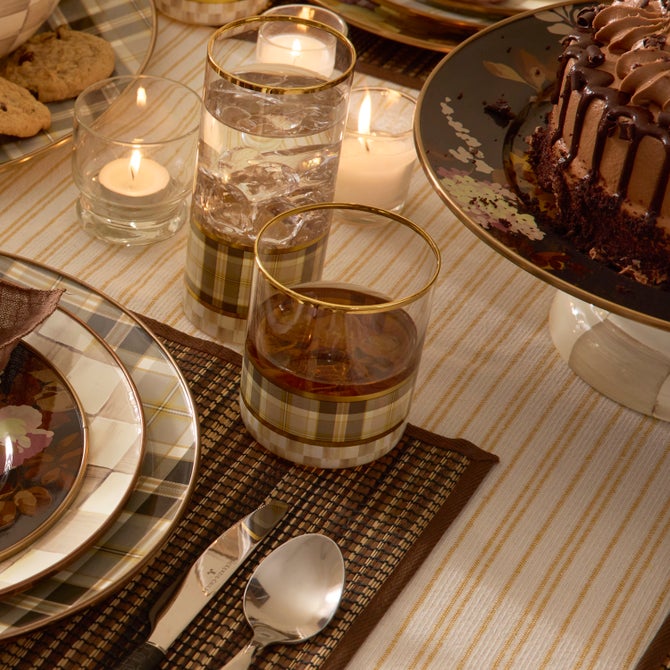 Tartan Mocha Tumbler Glass, Set of 4 image number 1