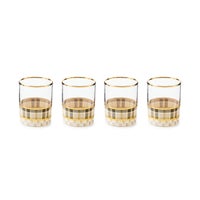 Tartan Mocha Tumbler Glass, Set of 4