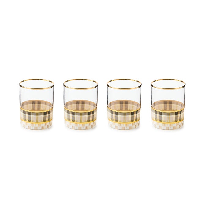 Tartan Mocha Tumbler Glass, Set of 4 image number 0