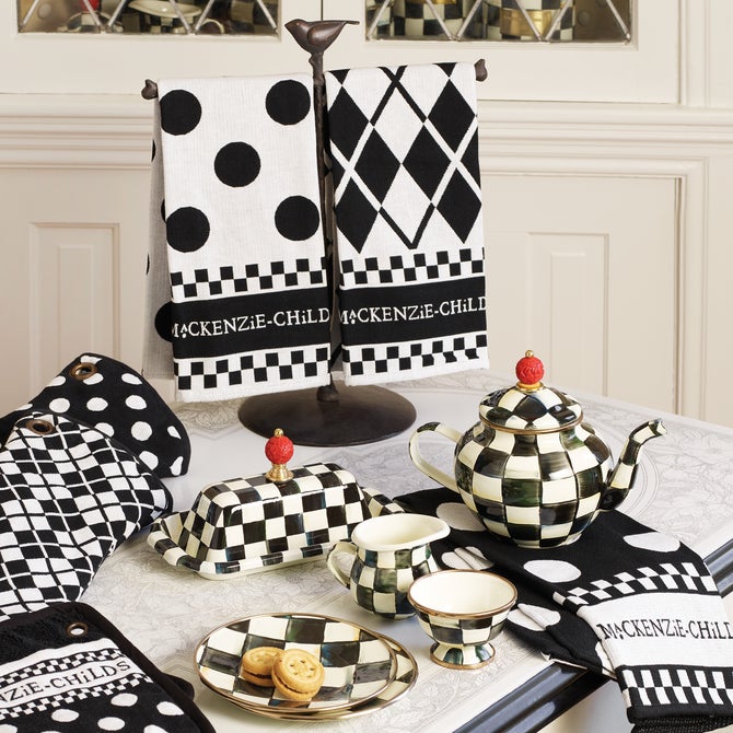 Black & White Dot Dish Towels, Set of 3 image number 2