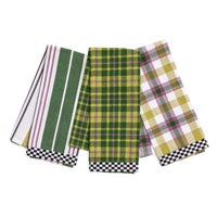 Tartan Check Assorted Woven Dish Towels, Set of 3