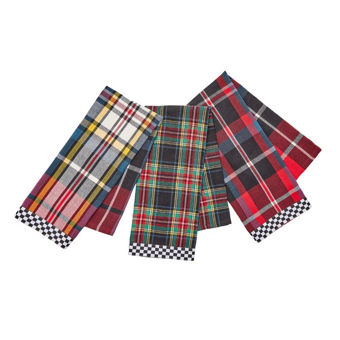 Tartan Check Assorted Woven Dish Towels, Set of 3 image number 0
