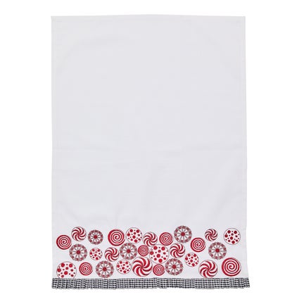 Peppermint Embroidered Dish Towel