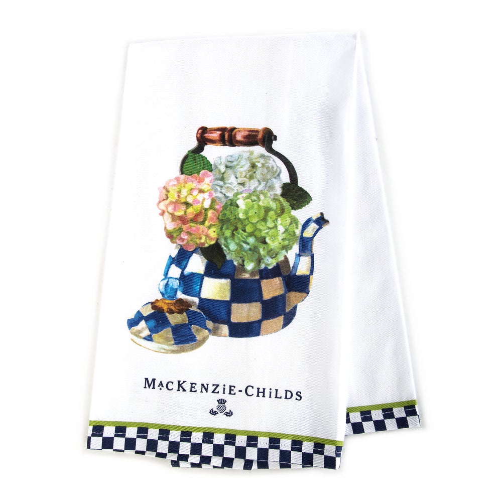 Hydrangea Tea Kettle Dish Towel mackenzie-childs Panama imagen 1