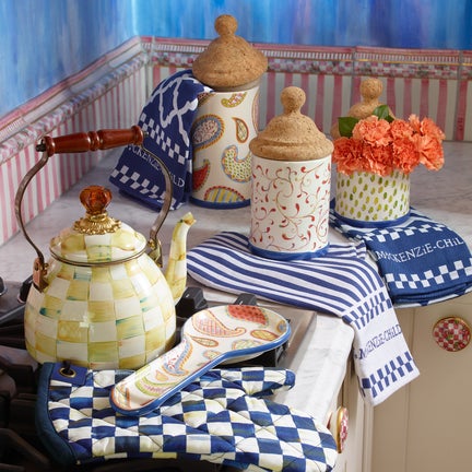Blue & White Zig Zag Dish Towels, Set of 3