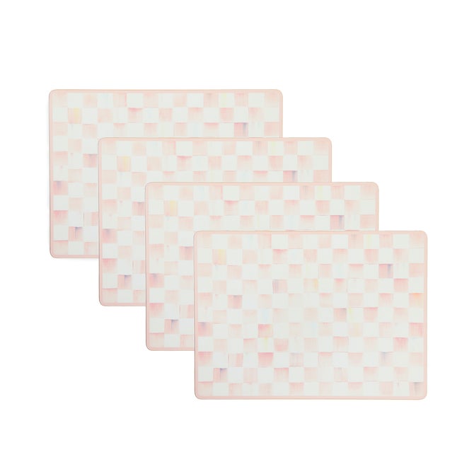 Rosy Check Cork Back Placemats, Set of 4 image number 0