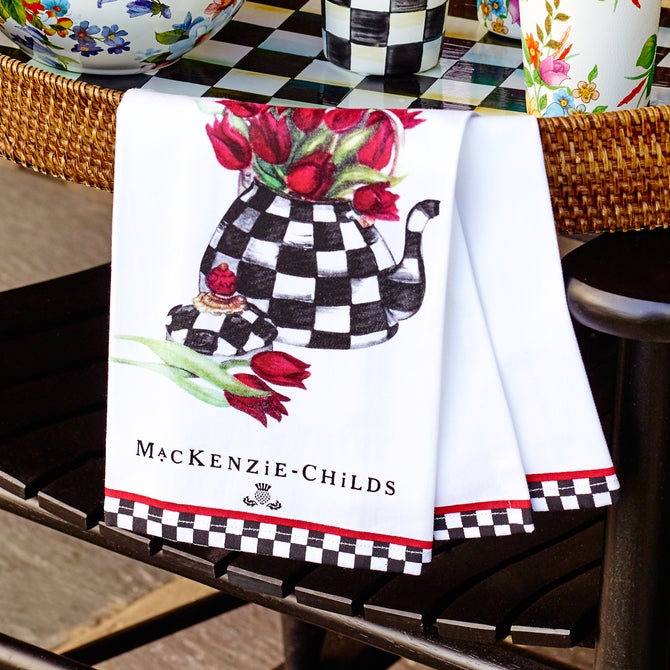 Tulip Tea Kettle Dish Towel image number 1