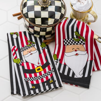 Jolly Santa Dish Towels - Set of 2