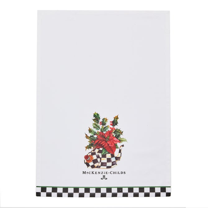 Poinsettia Tea Kettle Dish Towel image number 2