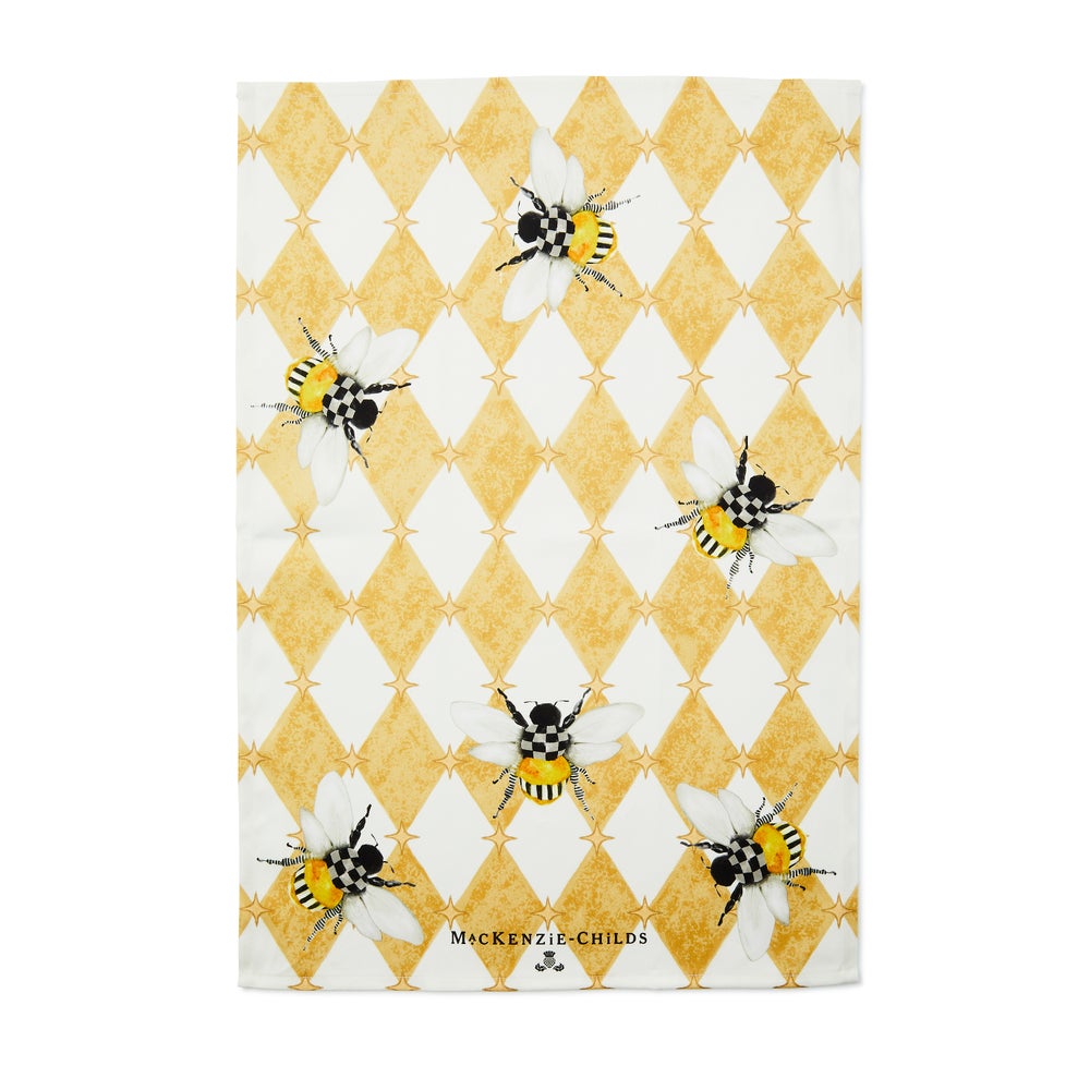 Honeycomb With Bees Dish Towel mackenzie-childs Panama imagen 1 Honeycomb With Bees Dish Towel mackenzie-childs Panama imagen 1