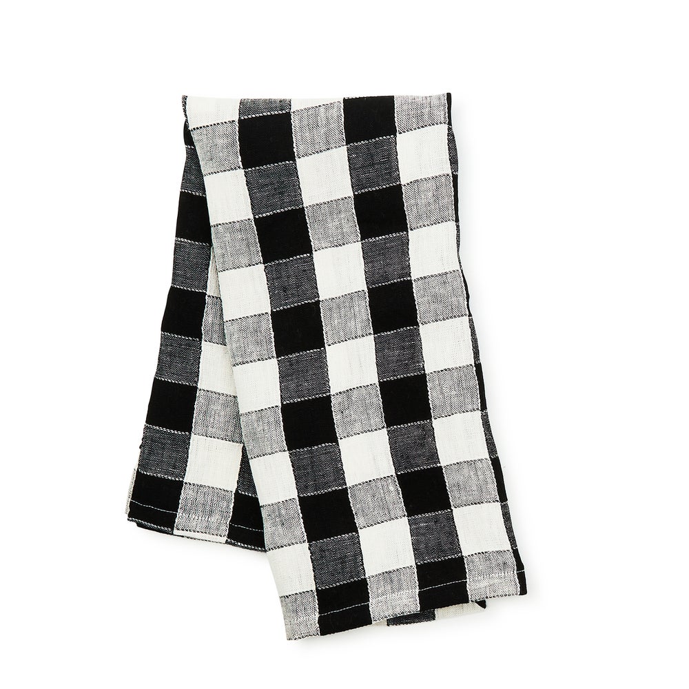 Linen Check Dish Towel - Black mackenzie-childs Panama imagen 1