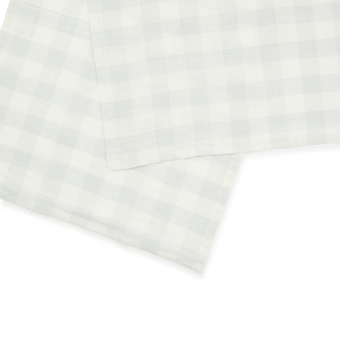 Grey Check Linen Dish Towel image number 1
