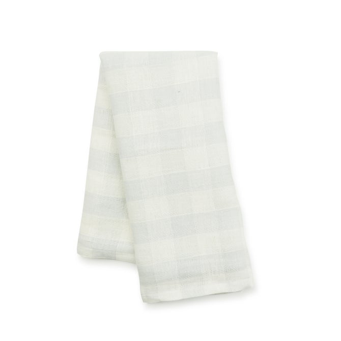 Grey Check Linen Dish Towel image number 0