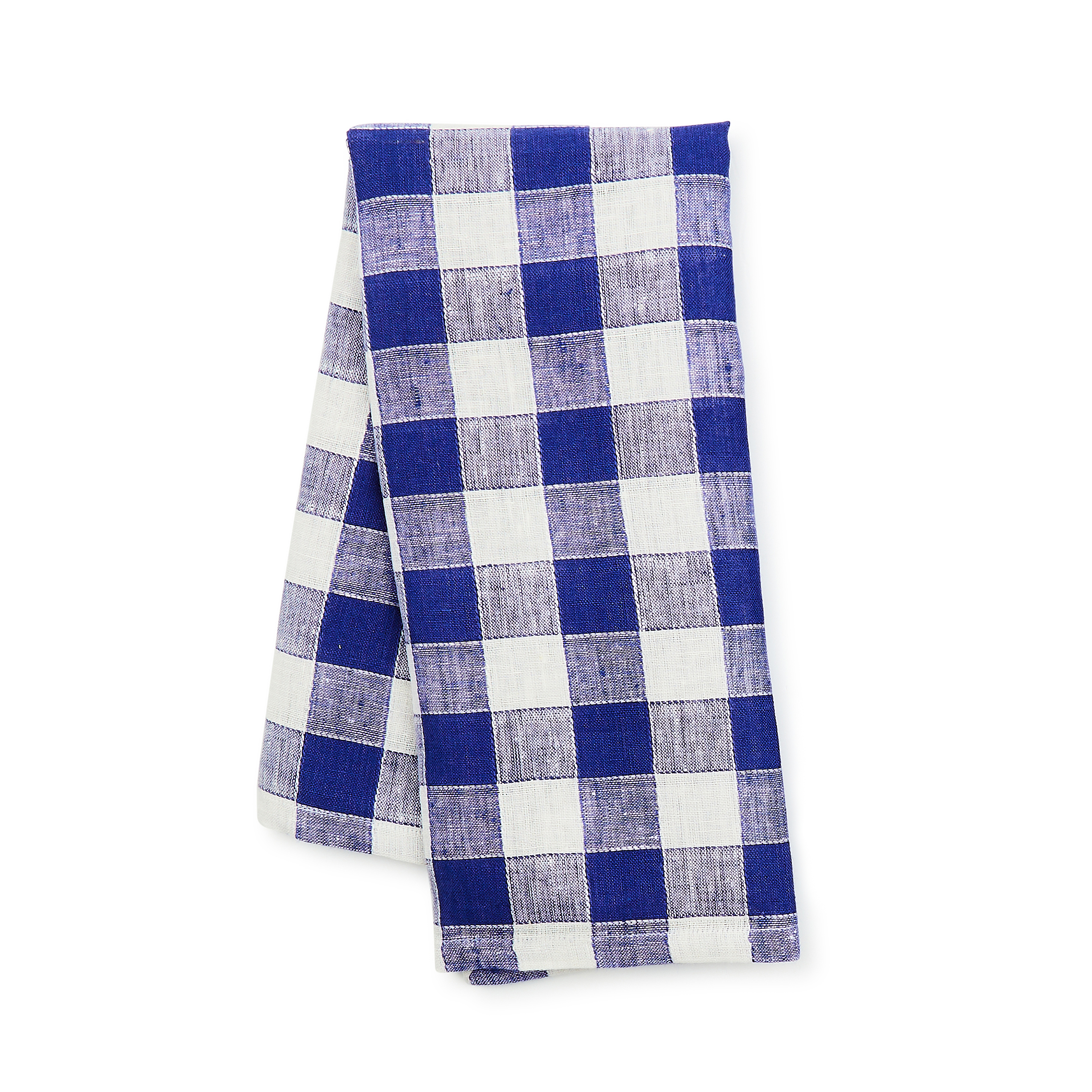 Indigo Check Linen Dish Towel