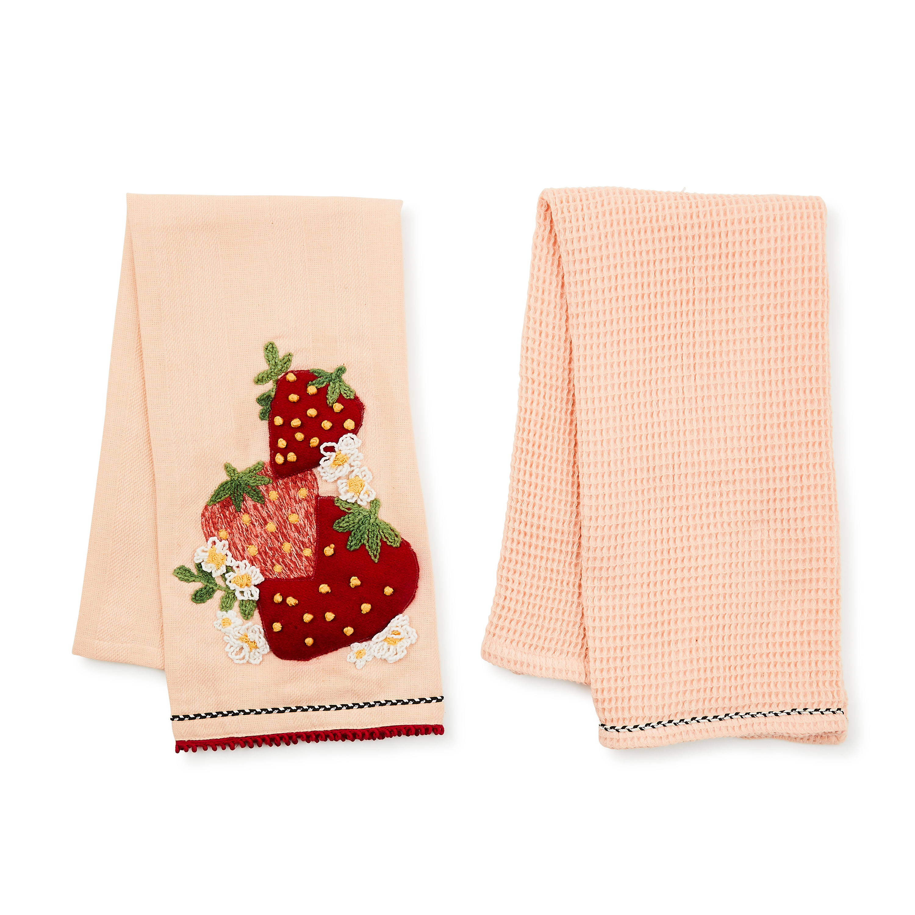 Strawberry Embroidered Dish Towels