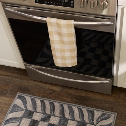 Tan Check Linen Dish Towel