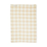 Tan Check Linen Dish Towel