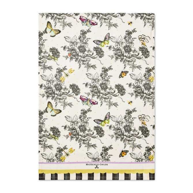 Butterfly Toile Printed Dish Towel image number 0