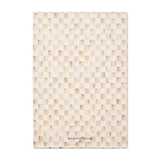 Mocha Check Dish Towel image number 0