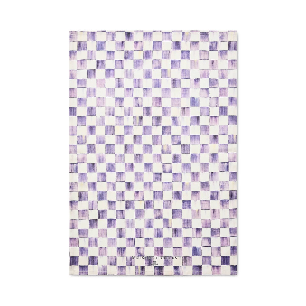 Mocha Check Dish Towel - Violet Check mackenzie-childs Panama imagen 1