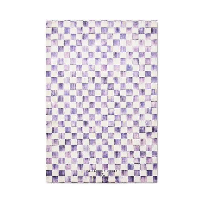 Violet Check Printed Dish Towel image number 0