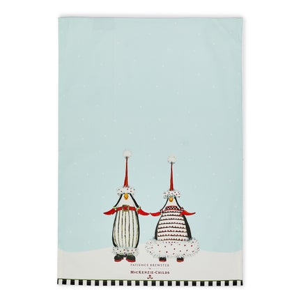 Patience Brewster Santa Penguins Dish Towel