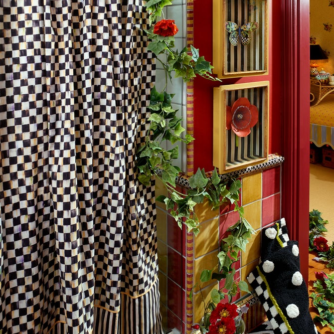 Courtly Check Shower Curtain image number 7