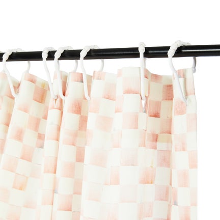 Rosy Check Shower Curtain