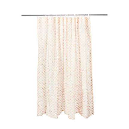 Rosy Check Shower Curtain