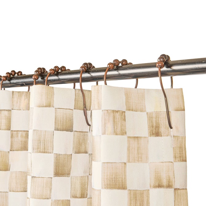 Mocha Check Shower Curtain image number 1