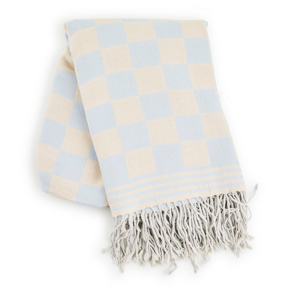 Gray Malin Ski Holiday Check Throw mackenzie-childs Panama imagen 1 Gray Malin Ski Holiday Check Throw mackenzie-childs Panama imagen 1