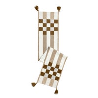 Flax Checks and Stripes Table Runner