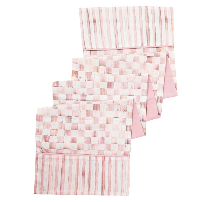 Rosy Check Table Runner image number 0