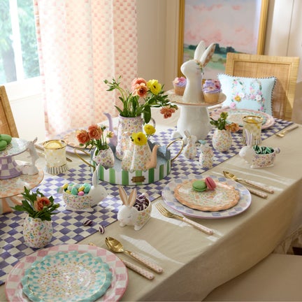 Violet Check Table Runner