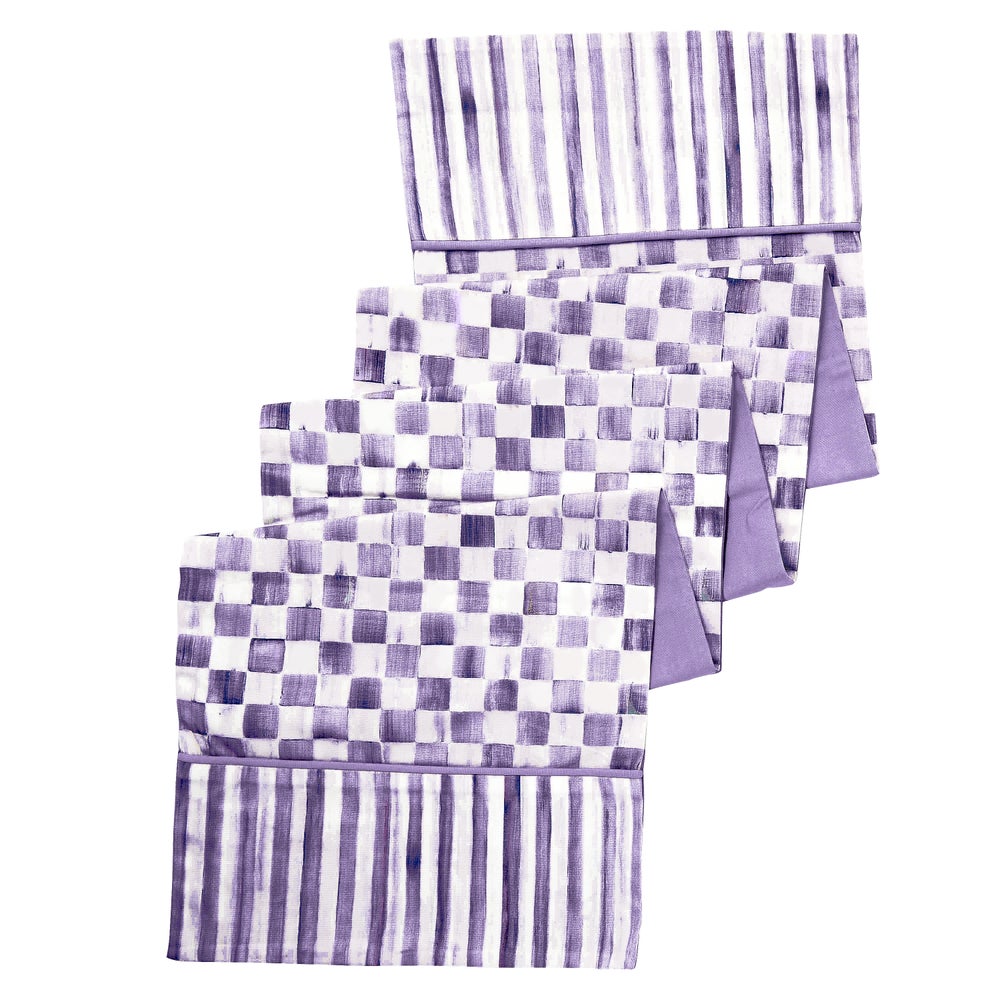 Courtly Check & Stripe Table Runner - Violet Check mackenzie-childs Panama imagen 1