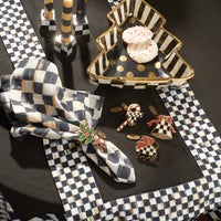 Courtly Check Black Table Runner