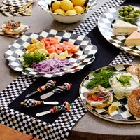 Courtly Check Black Table Runner