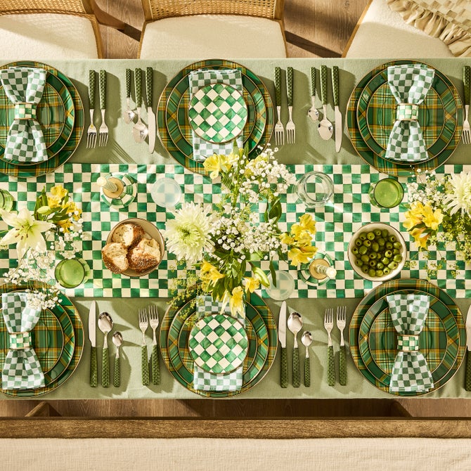 Emerald Check Table Runner image number 2