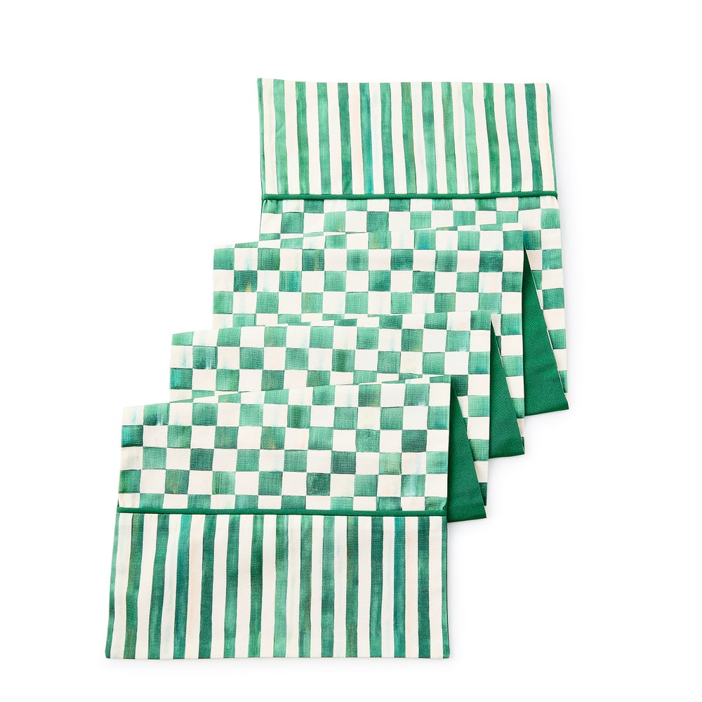 Check Table Runner - Emerald Check mackenzie-childs Panama imagen 1