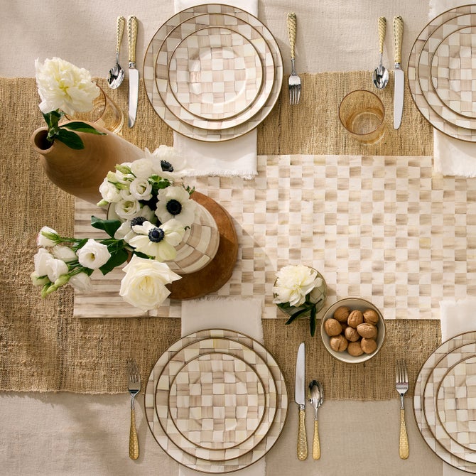 Mocha Check Table Runner image number 1